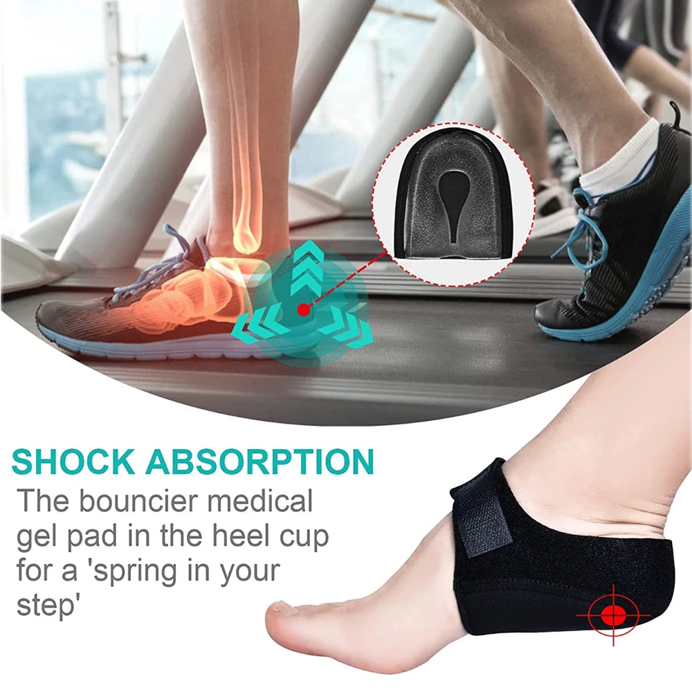 Plantar Fasciitis Heel Spur Support Insoles - U-Shaped Silicone Gel Heel Cups for Pain Relief | Afrocentric
