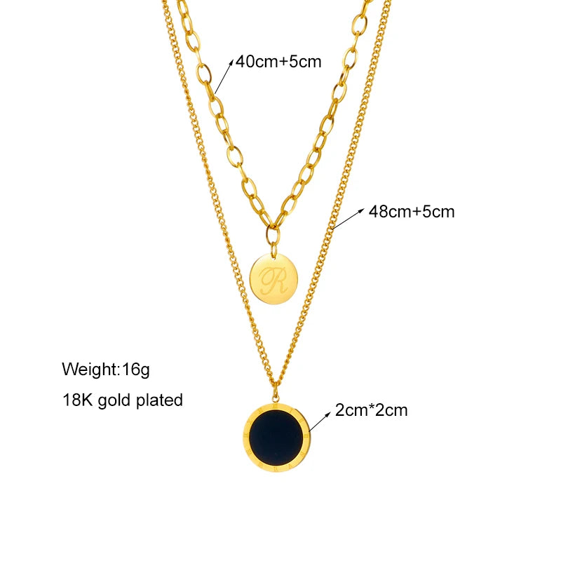 Multilayer Coin Pendant Necklace | Layered Chain for Women | Afrocentric