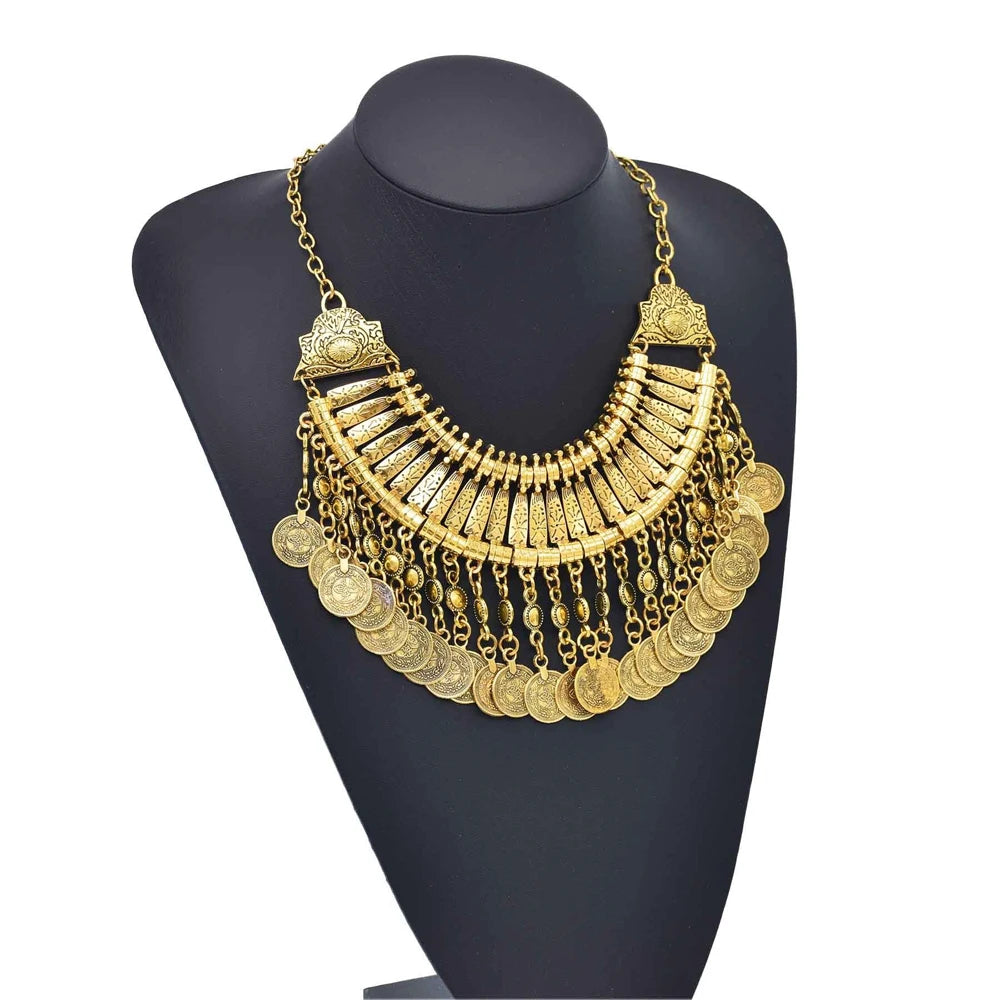Boho Coin Tassel Choker | Afrocentric