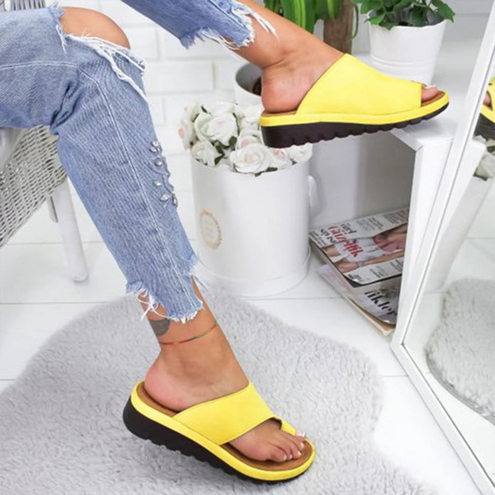 Women Summer Orthopedic Sandals - Comfy Platform Flat Bunion Corrector Slippers | Afrocentric