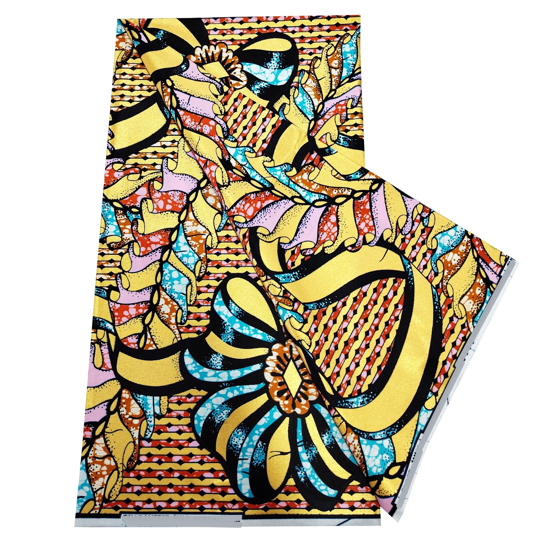 Newest African Grand Golden Wax Print Fabric 100% Cotton Good Quality Ankara Tissu Pagne Flash Gold Print Batik Wax H6-528-2 as picture 22 1 6yards | Afrocentric