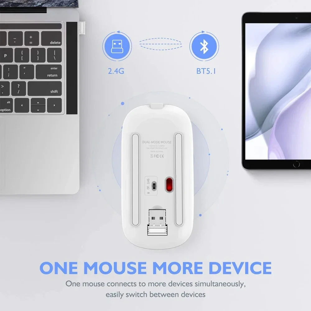 Wireless Rechargeable Silent Mouse | Bluetooth & 2.4GHz | 1600 DPI | Afrocentric