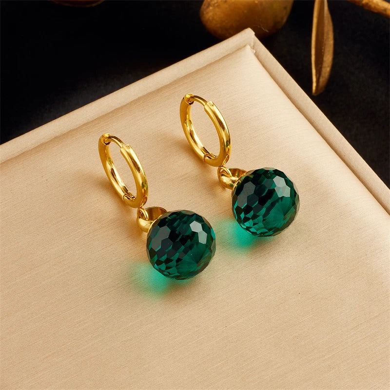 Geometric Crystal Stud Earrings | Stainless Steel Boho Fashion Jewellery E4947 | Afrocentric