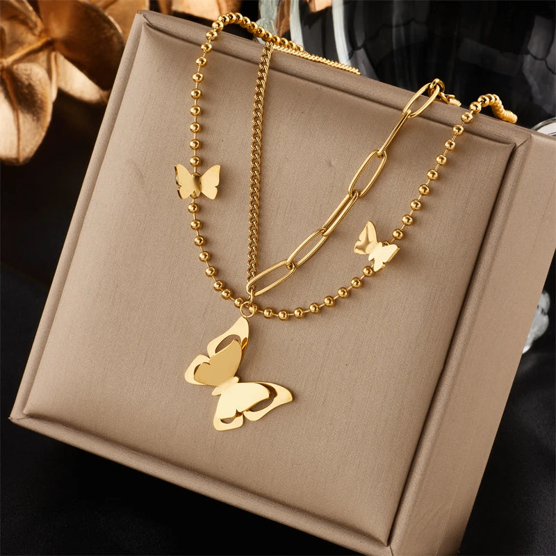Multilayer Coin Pendant Necklace | Layered Chain for Women | Afrocentric