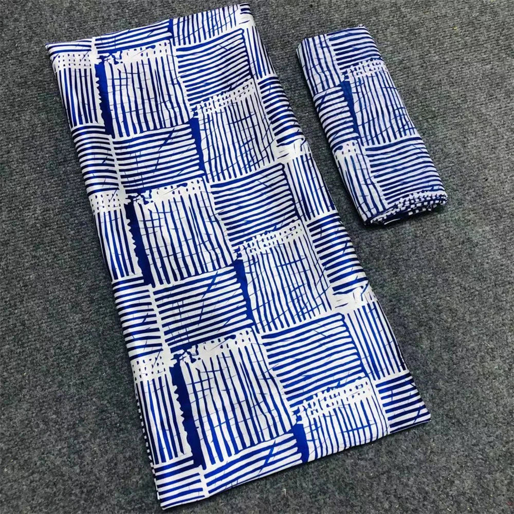 African Satin Silk Fabric High Quality Silk Fabric And Chiffon Tulle Blouse 4+2 Yards Nigerian Women Clothes Garment Cloth as picture 6 6 yards | Afrocentric