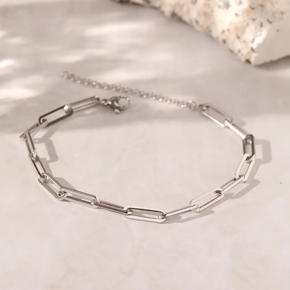 Delicate Stainless Steel Chain Bracelet | Gold & Silver for Women silver | Afrocentric