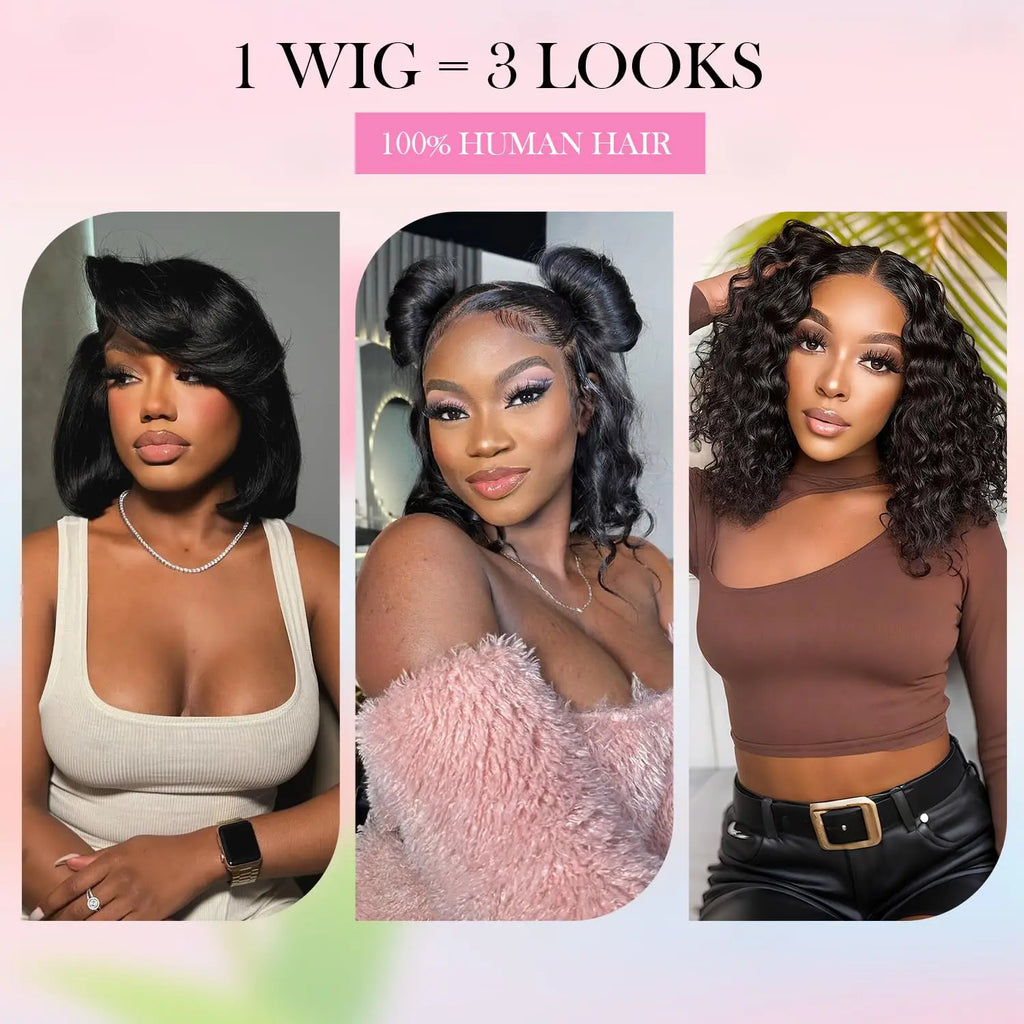 Bob Wig Human Hair | 13x4 HD Lace Front Glueless Pre-Plucked for Black Women | Afrocentric