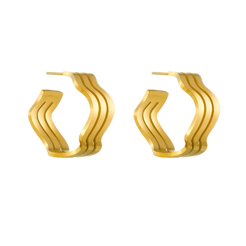 Geometric Crystal Stud Earrings | Stainless Steel Boho Fashion Jewellery | Afrocentric