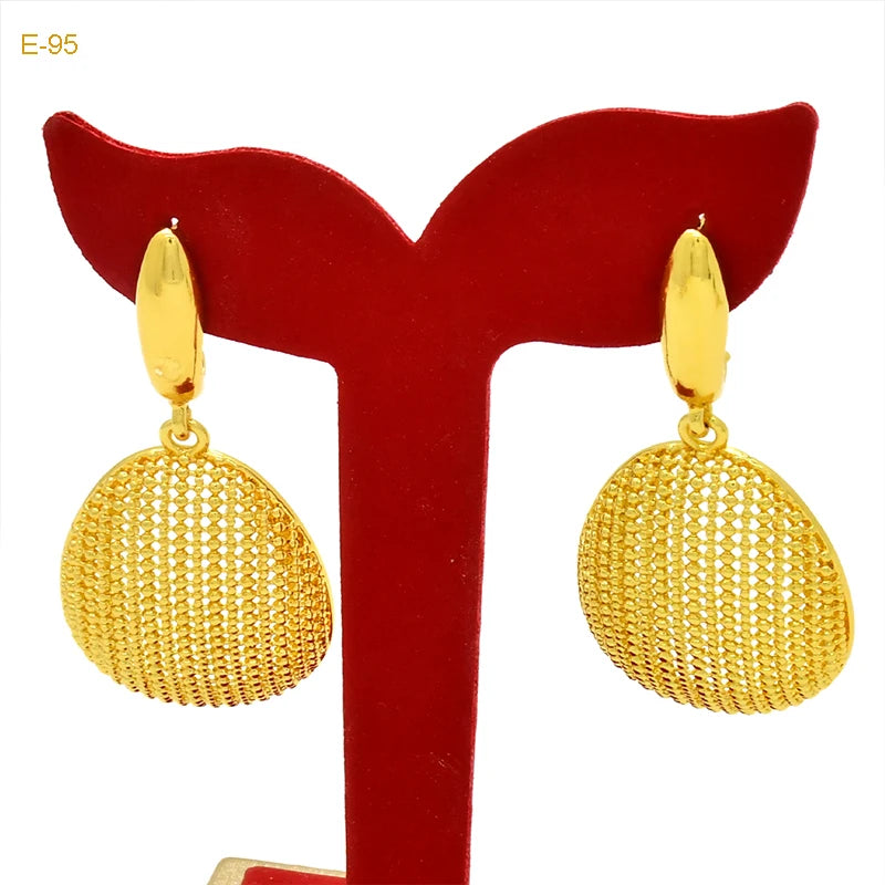 African Gold Round Statement Earrings | Afrocentric