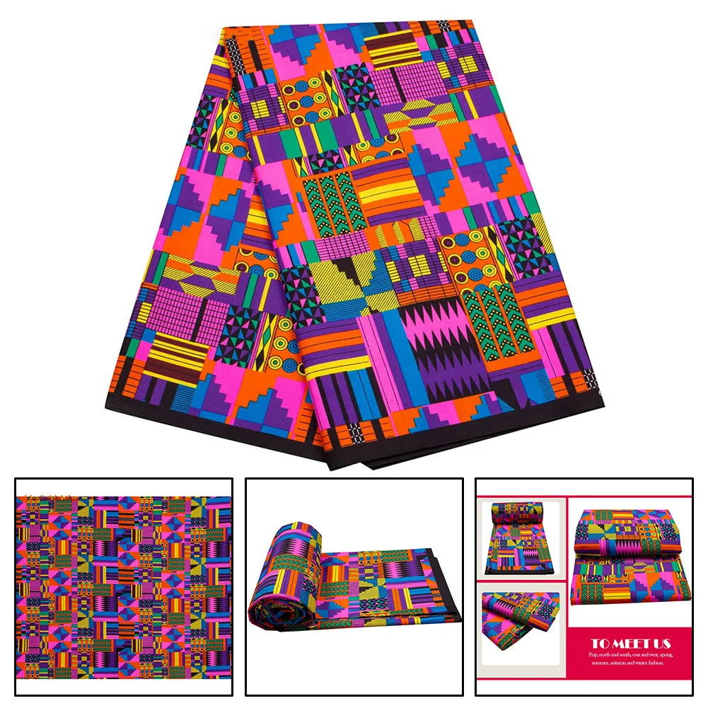 Ankara Prints African Dress Africa Prints Dimensions Handsewing Textile Veritable Wax Fan Pattern Vibrant Ankara Prints | Afrocentric