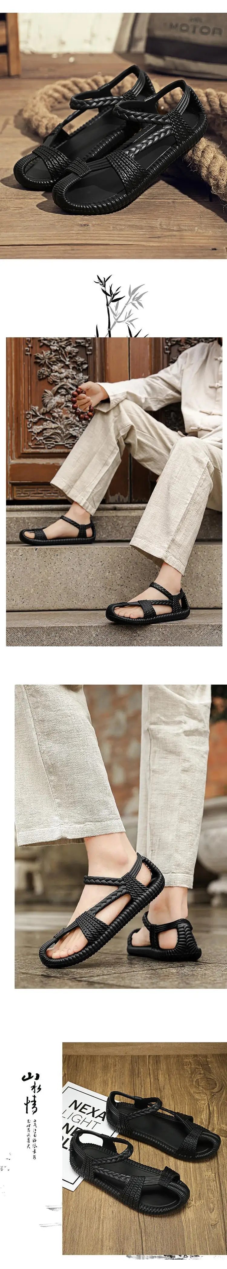 2025 Retro Men's Sports Sandals - Lightweight EVA Open-Toe Cloud Slippers for Beach & Outdoor | Afrocentric