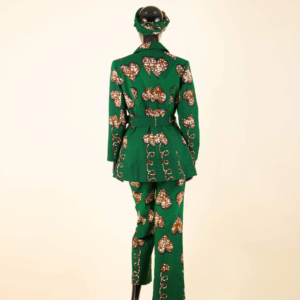 Dashiki Ankara Print African Women Set Traditional Long Sleeve Jacket Coat and Pants 2 Piece Suit Set Office Clothes 2426028 | Afrocentric