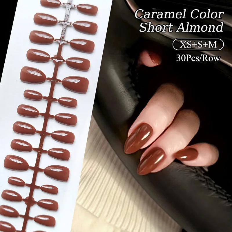 Matte Nude Press-On Nail Set | 30pcs Full Cover False Nails | French & Nude Styles 62702-5 | Afrocentric