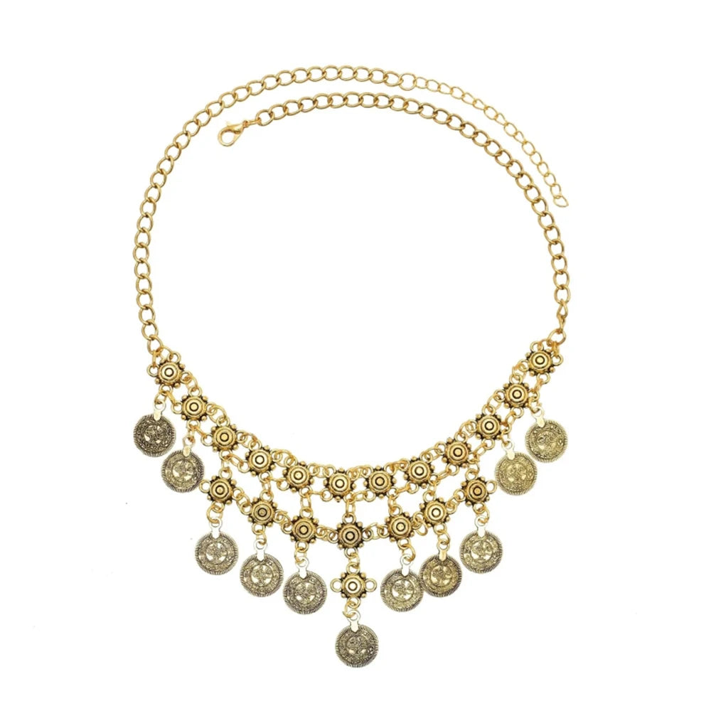 Boho Coin Tassel Choker golden H | Afrocentric