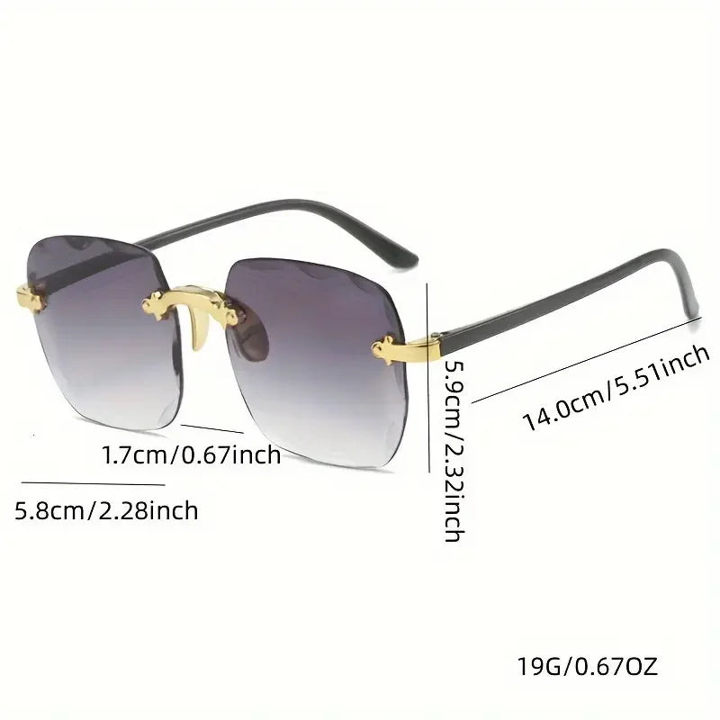 Square Rimless Sunglasses | 3-Pack UV400 Fashion Shades for Women & Men | Afrocentric