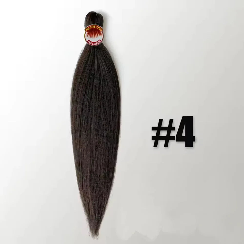 Pre-Stretched Braiding Hair 38" | Kanekalon Yaki Straight 4 Pcs/Lot | Afrocentric
