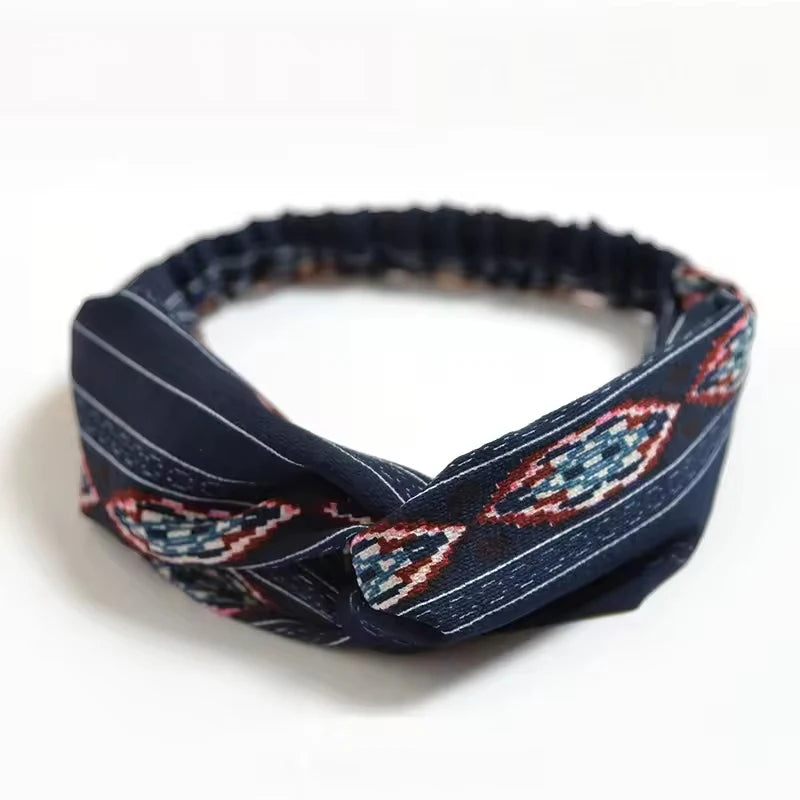 Boho Knot Elastic Headband | Cross Turban Hair Band for Women 11 | Afrocentric