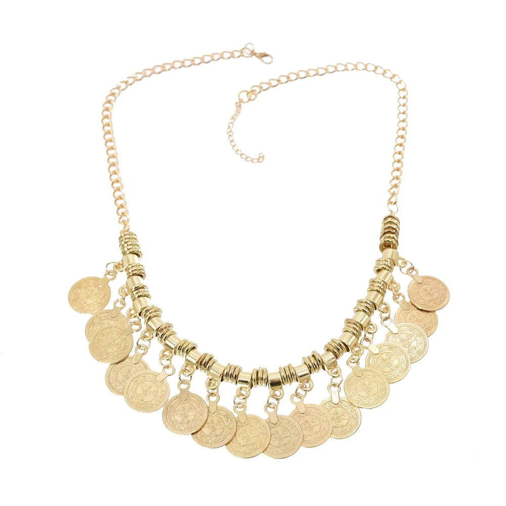 Boho Coin Tassel Choker golden G | Afrocentric