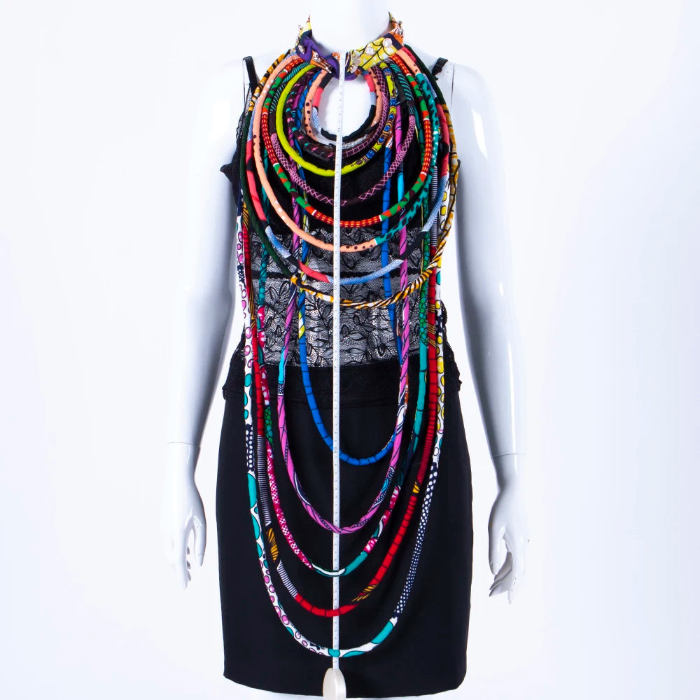 Ankara Wax Print Fabric Necklace | Handmade African Tribal Jewellery | Afrocentric