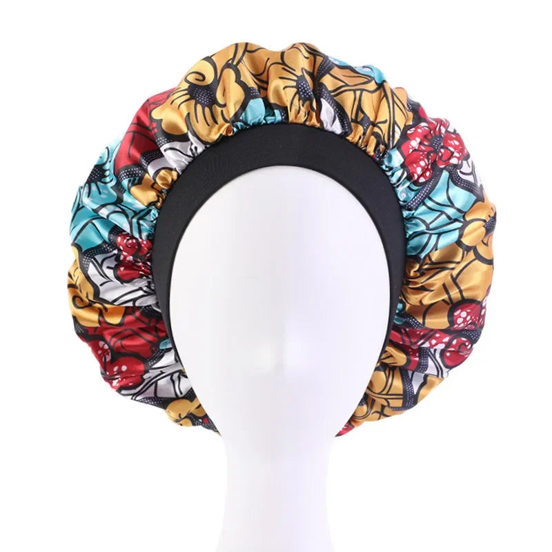 African Print Satin Sleep Cap & Hair Bonnet | Afrocentric