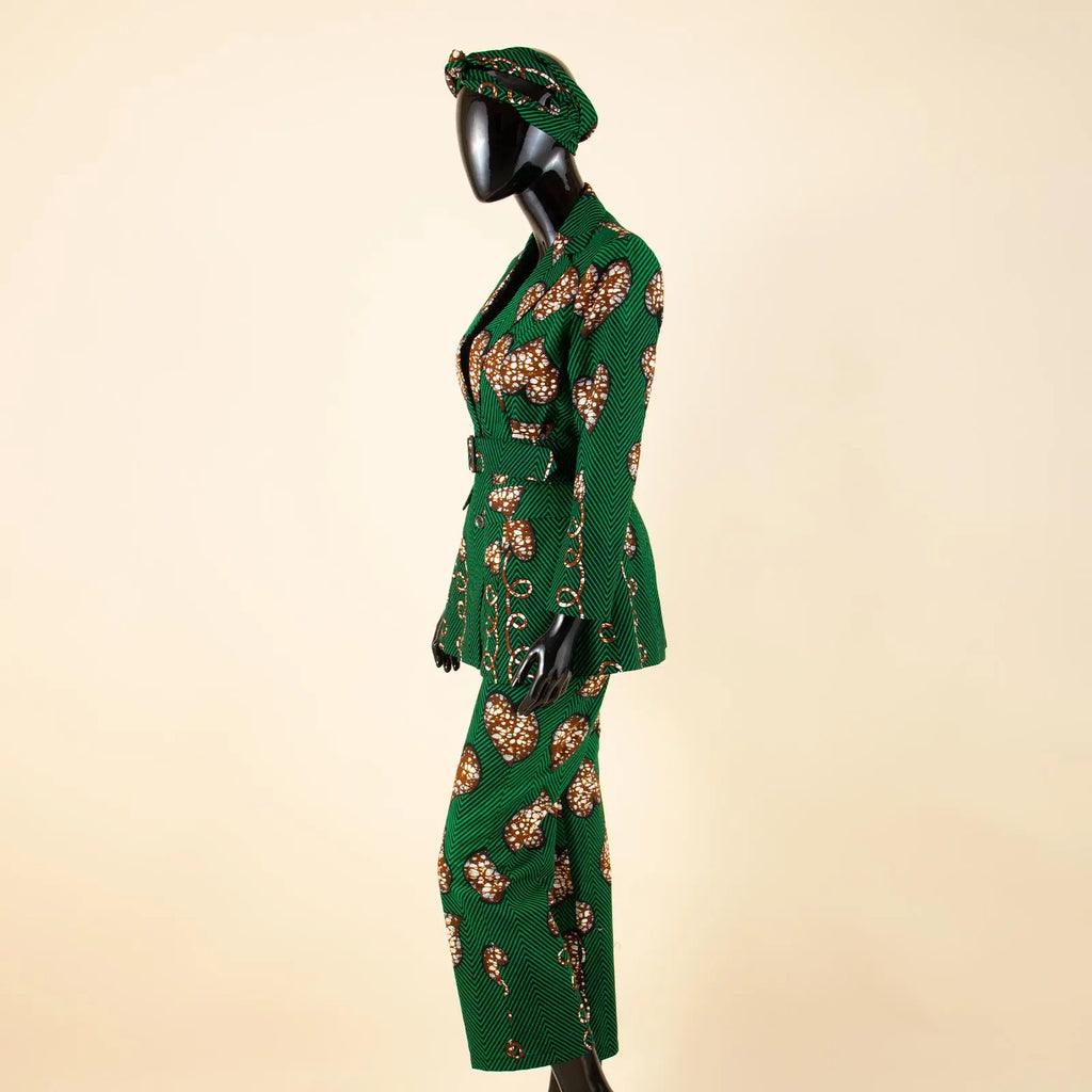 Dashiki Ankara Print African Women Set Traditional Long Sleeve Jacket Coat and Pants 2 Piece Suit Set Office Clothes 2426028 | Afrocentric