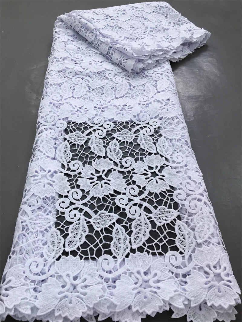 Kalume African Guipure Cord Lace Fabric with Sequins 2025 High Quality Nigerian Lace Fabrics 5 Yards for Wedding Dresses F3610 | Afrocentric