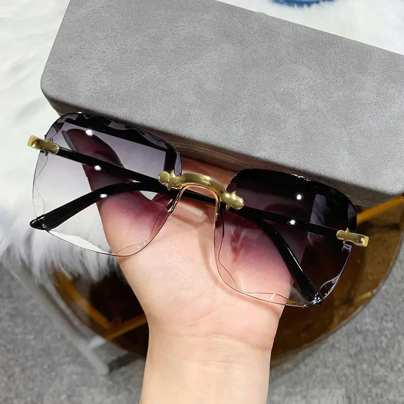 Square Rimless Sunglasses | 3-Pack UV400 Fashion Shades for Women & Men | Afrocentric