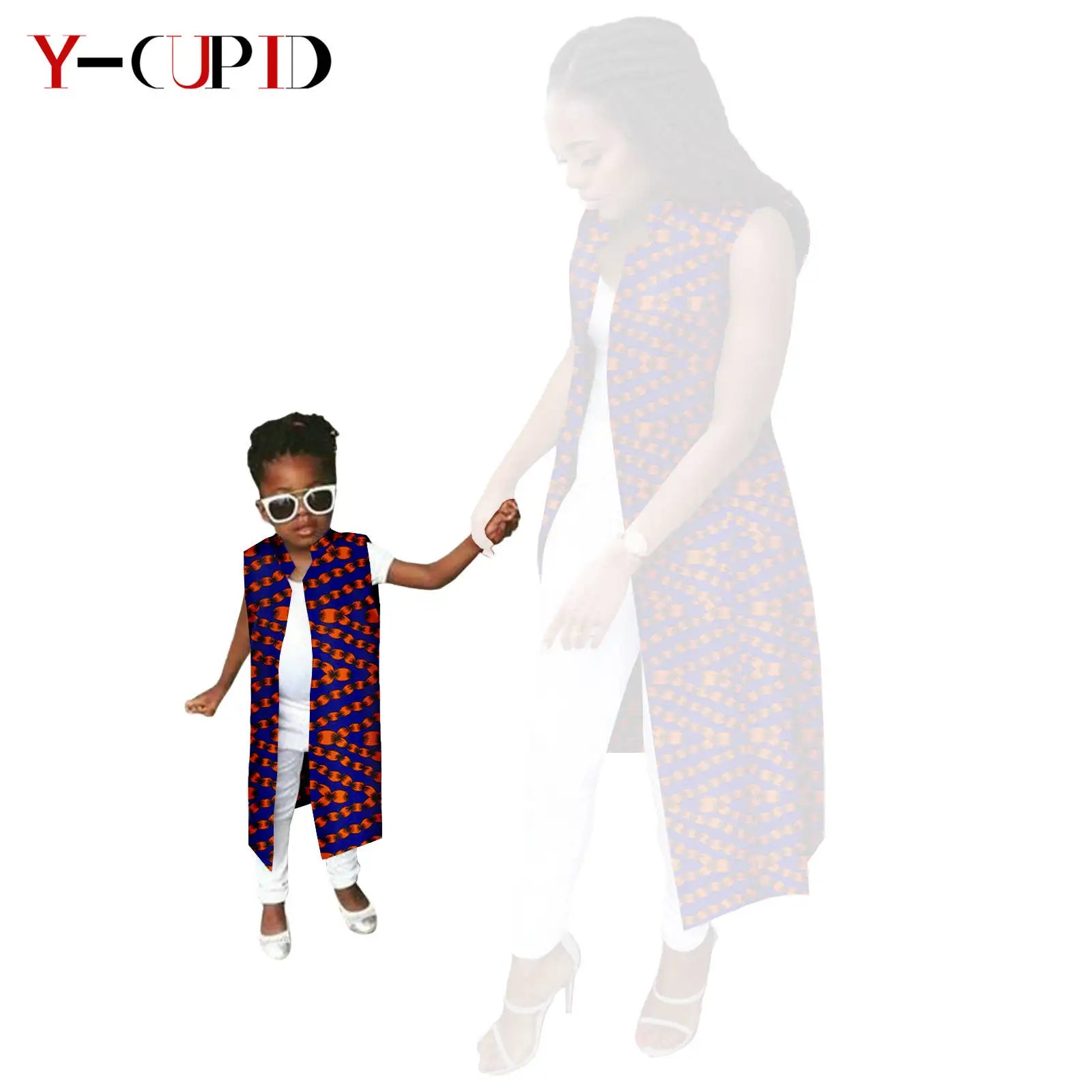 African Print Long Vest for Women and Girls Dashiki Summer Cotton Ankara Mother Jacket Outfits Matching Daughter Clothes 24F041 768 Daughter | Afrocentric