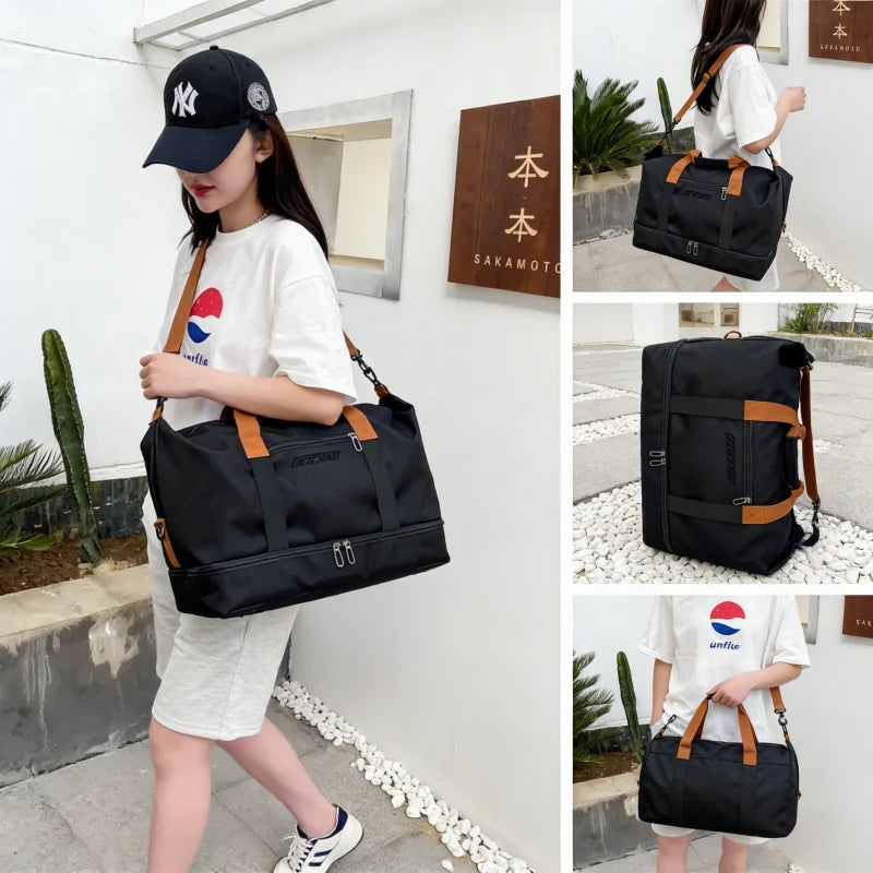 Expandable Large-Capacity Travel & Gym Bag | Weekender Duffel | Unisex | Afrocentric