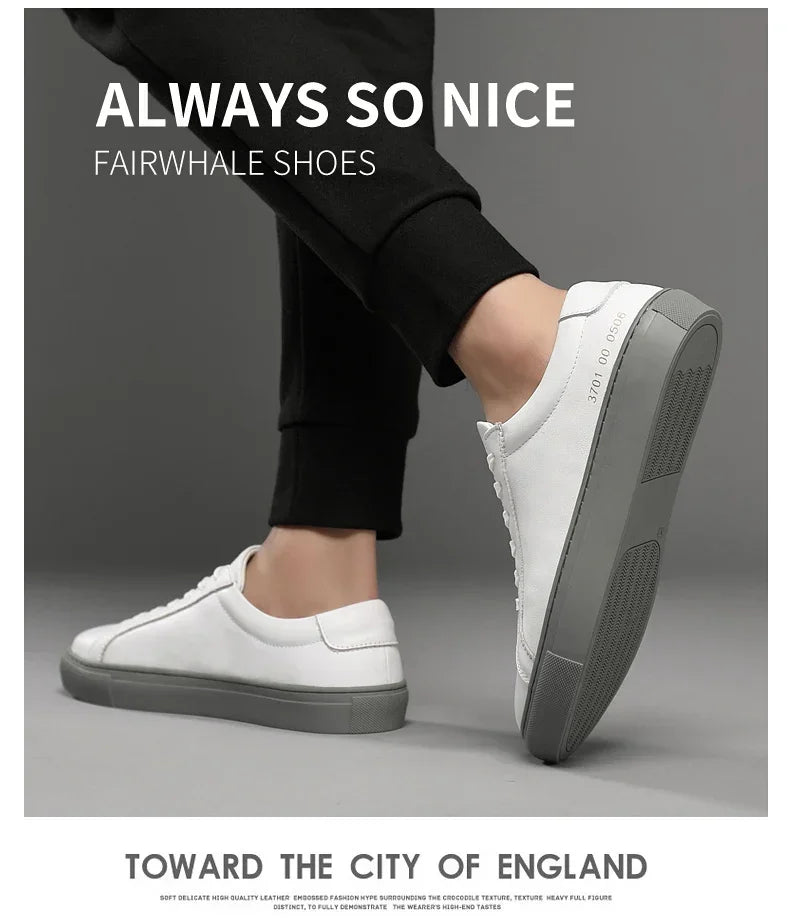 Italian Genuine Leather Men's Shoes 2025 - Designer White Comfortable Walking Shoes | Afrocentric
