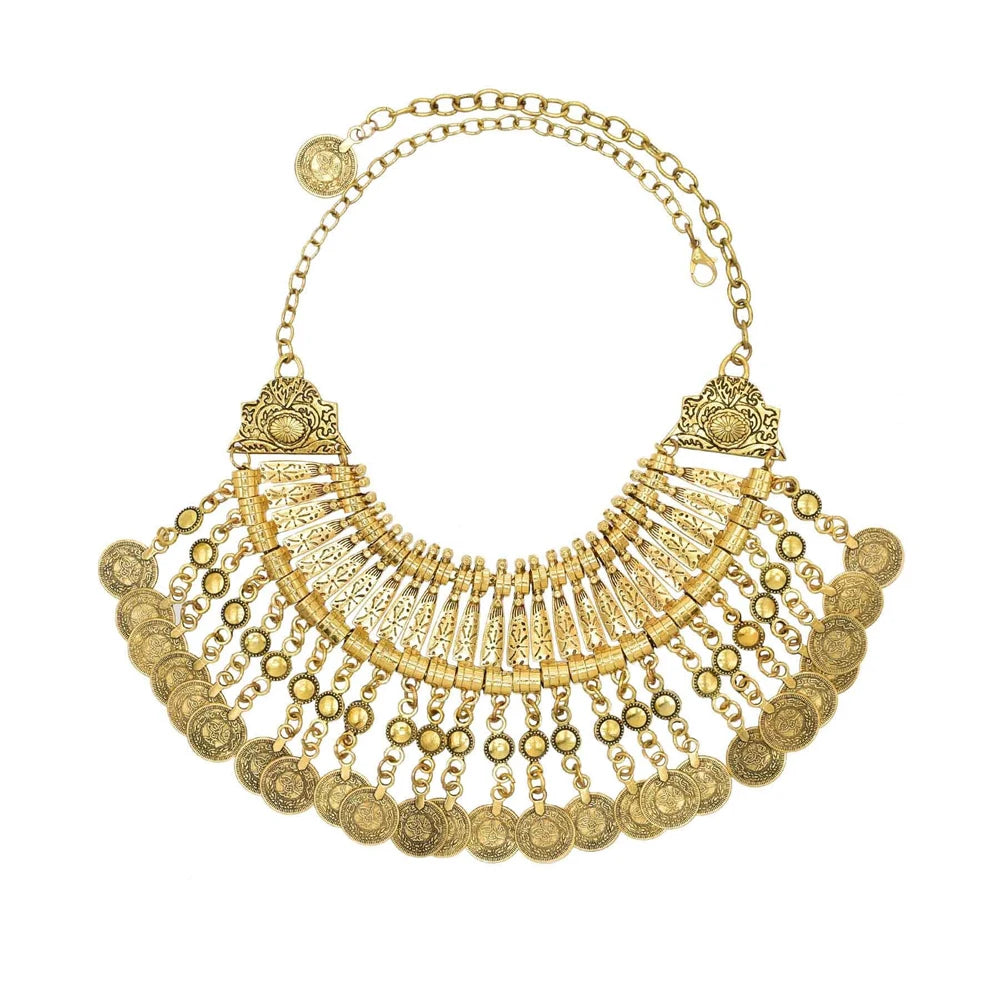 Boho Coin Tassel Choker golden C | Afrocentric