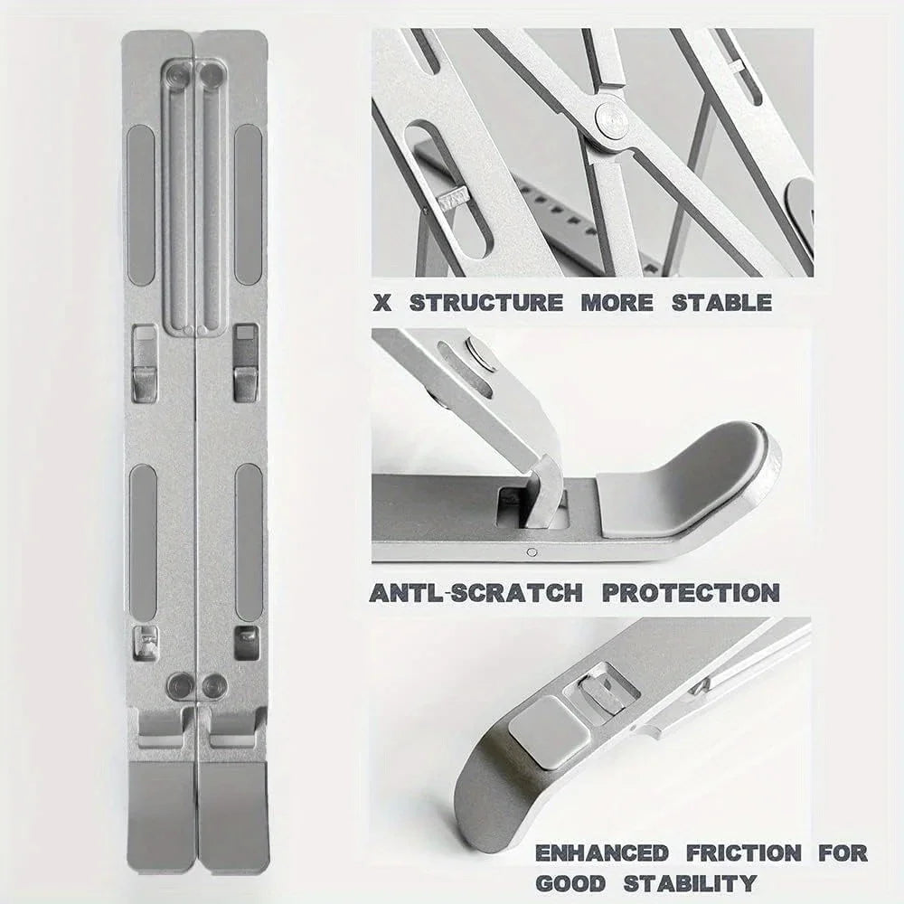 Adjustable Aluminum Laptop Stand | 6-Level Height Foldable 8-16" Laptops | Afrocentric
