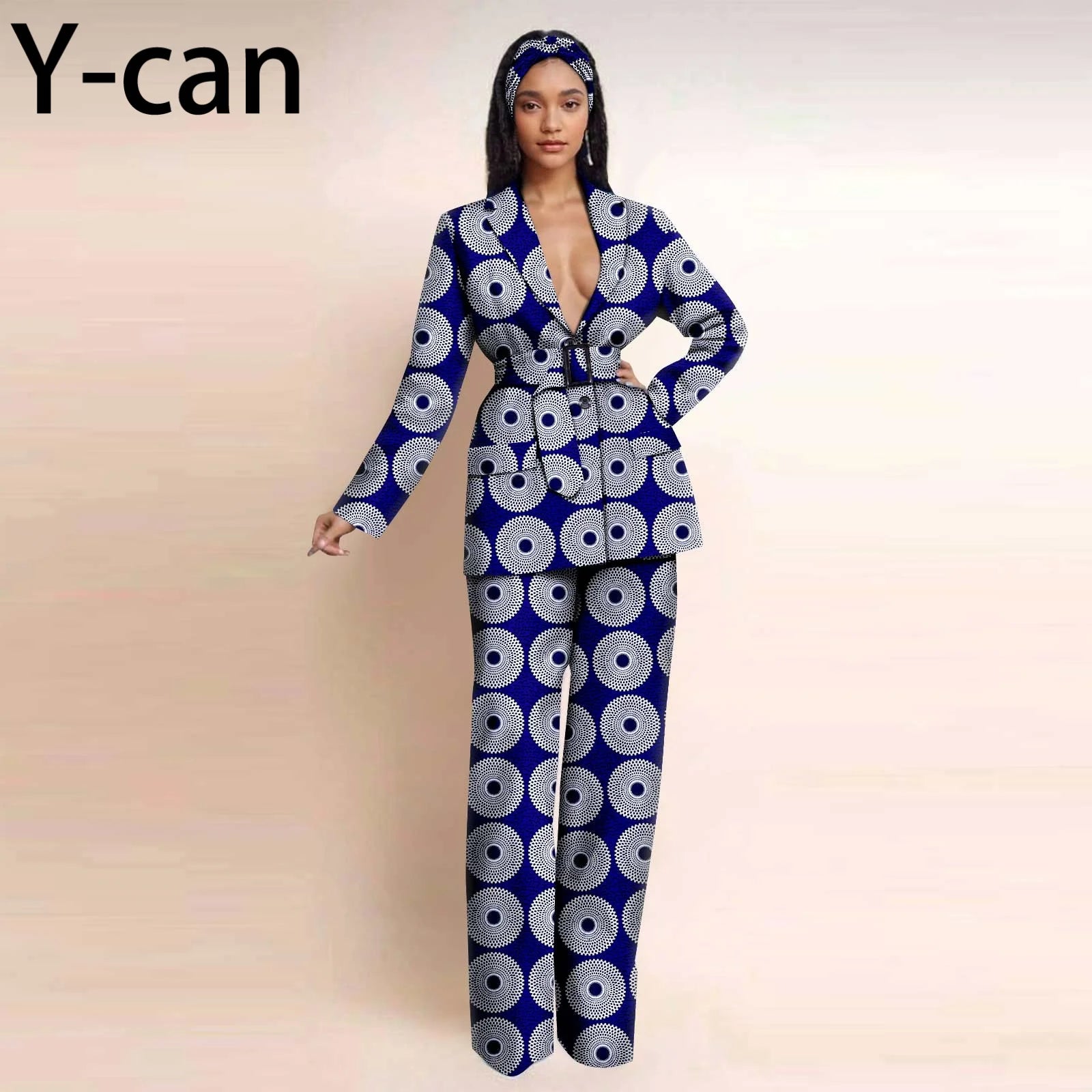Dashiki Ankara Print African Women Set Traditional Long Sleeve Jacket Coat and Pants 2 Piece Suit Set Office Clothes 2426028 764 | Afrocentric