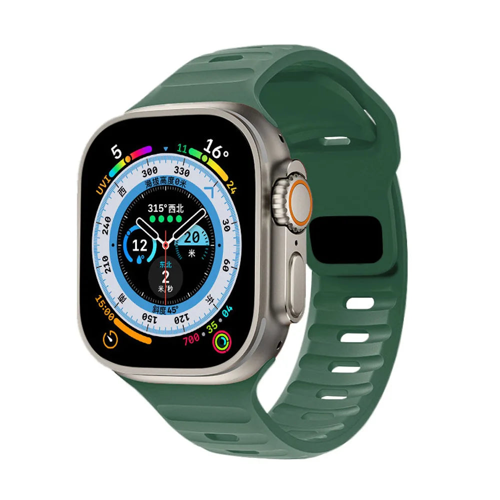 Silicone Sport Band for Apple Watch | Soft Rubber Strap for All Series & Ultra Clover | Afrocentric