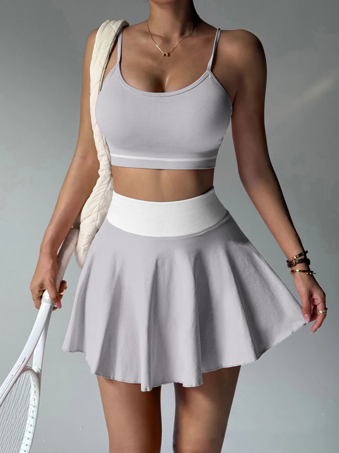 Women's 2-Piece Yoga & Fitness Set | Sports Bra + Skirt | Quick-Dry Sportswear | Afrocentric