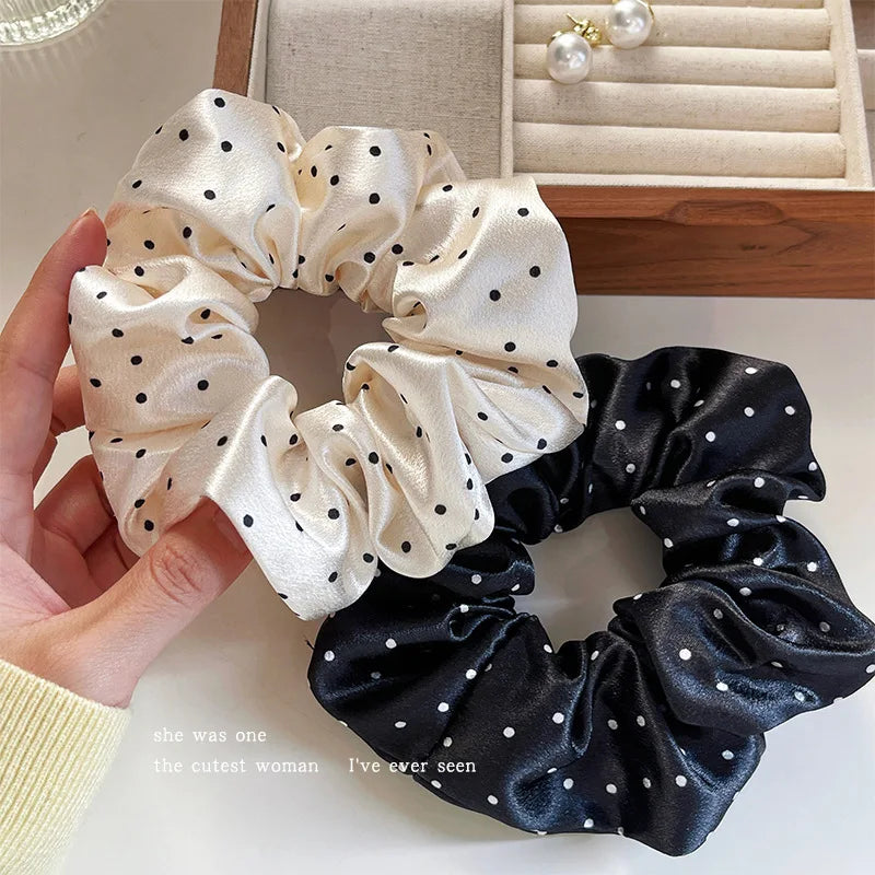 Polka Dot Scrunchie Set | Elastic Hair Ties for Women | Afrocentric