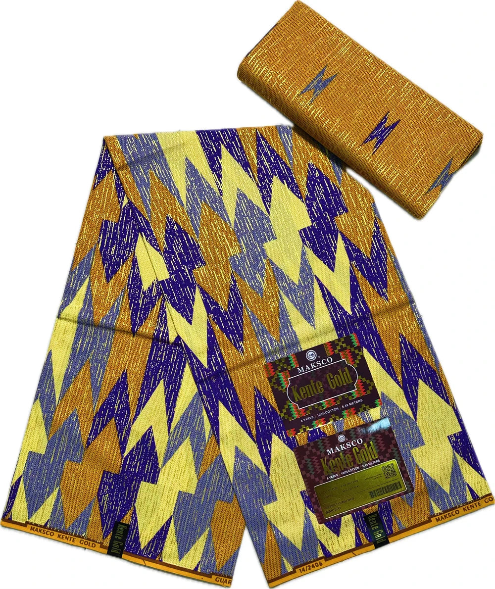 Kente African Wax Print Fabric | 100% Cotton 6 Yards for Sewing & Dressmaking as picture 6 6 yards | Afrocentric