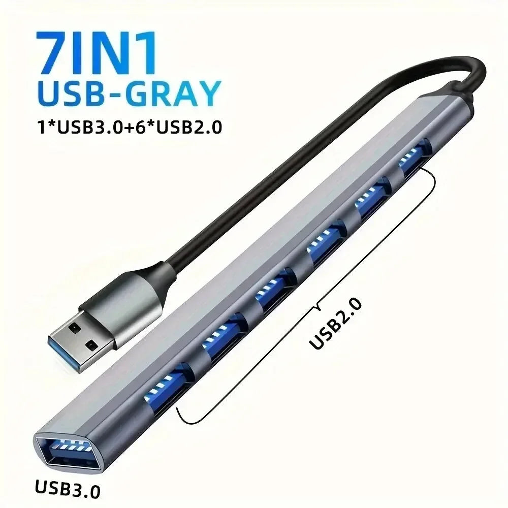 USB-C Hub Adapter | Multi-Port USB-C Dock for MacBook, Laptop & More 7 in 1 usb | Afrocentric