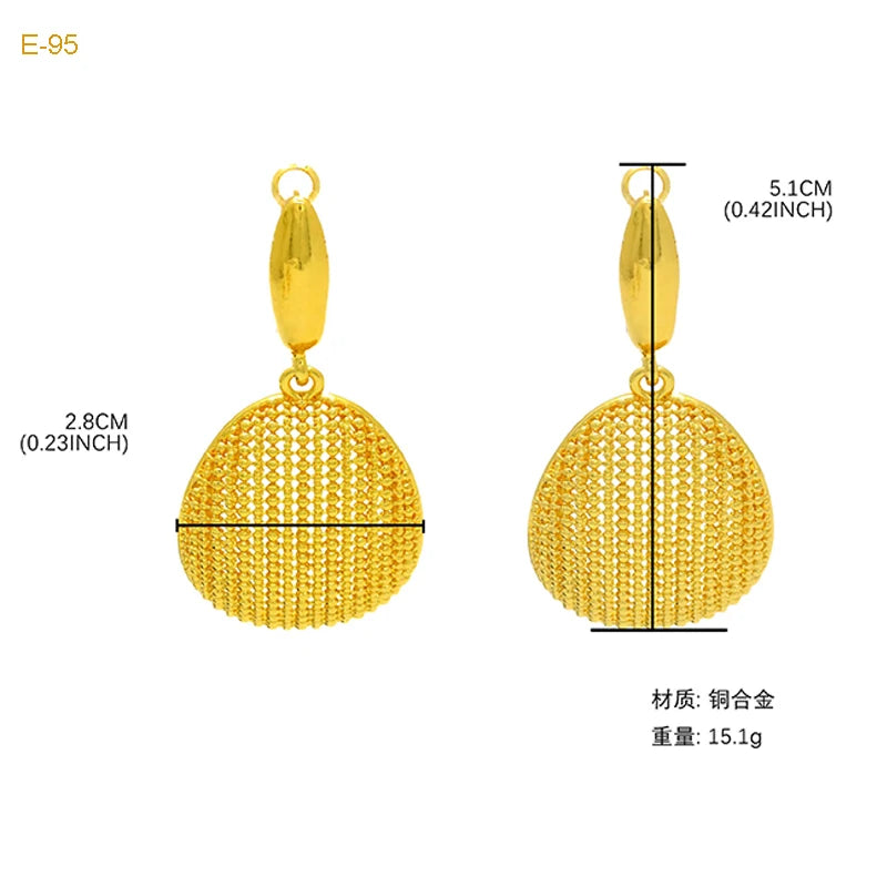 African Gold Round Statement Earrings | Afrocentric