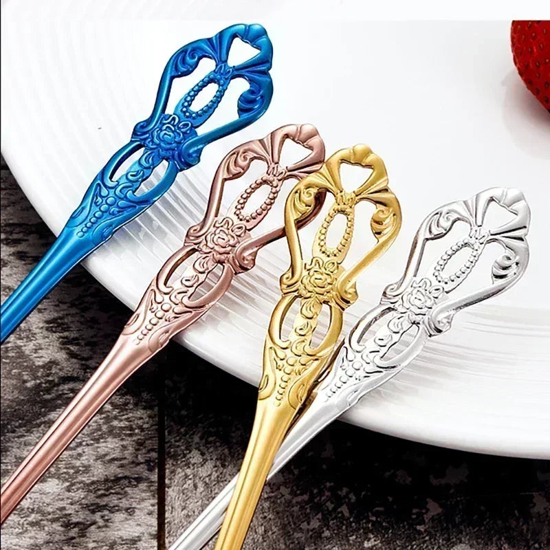 Luxury Retro Cutlery Set | Engraved Stainless Steel Flatware | 4pc, 5pc, 16pc & 24pc Sets | Afrocentric