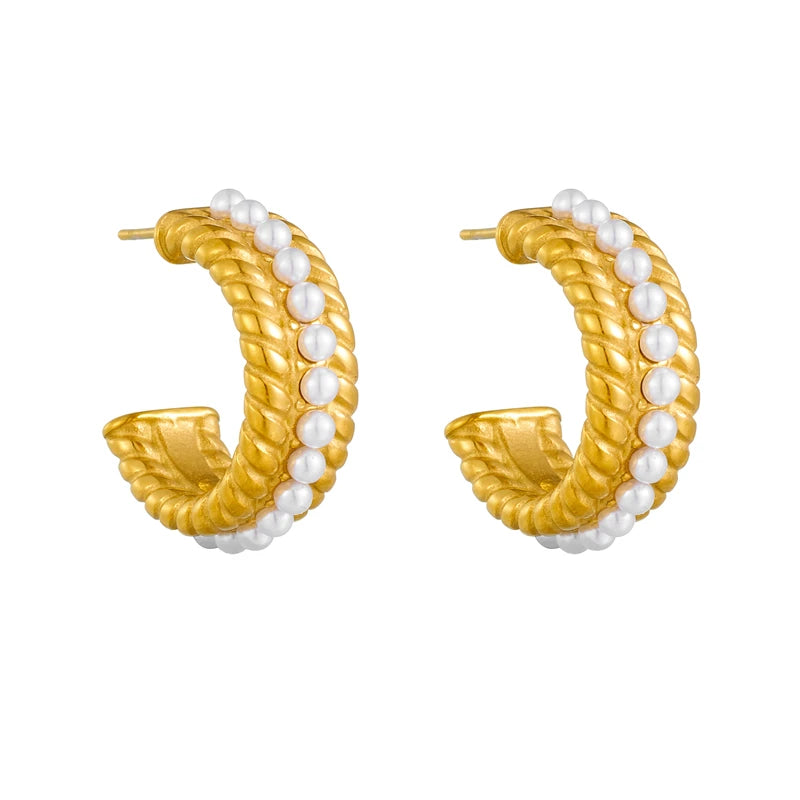 Geometric Crystal Stud Earrings | Stainless Steel Boho Fashion Jewellery | Afrocentric