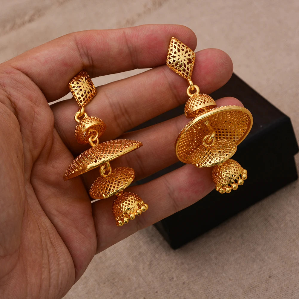 African Gold Coin Drop Earrings | Afrocentric