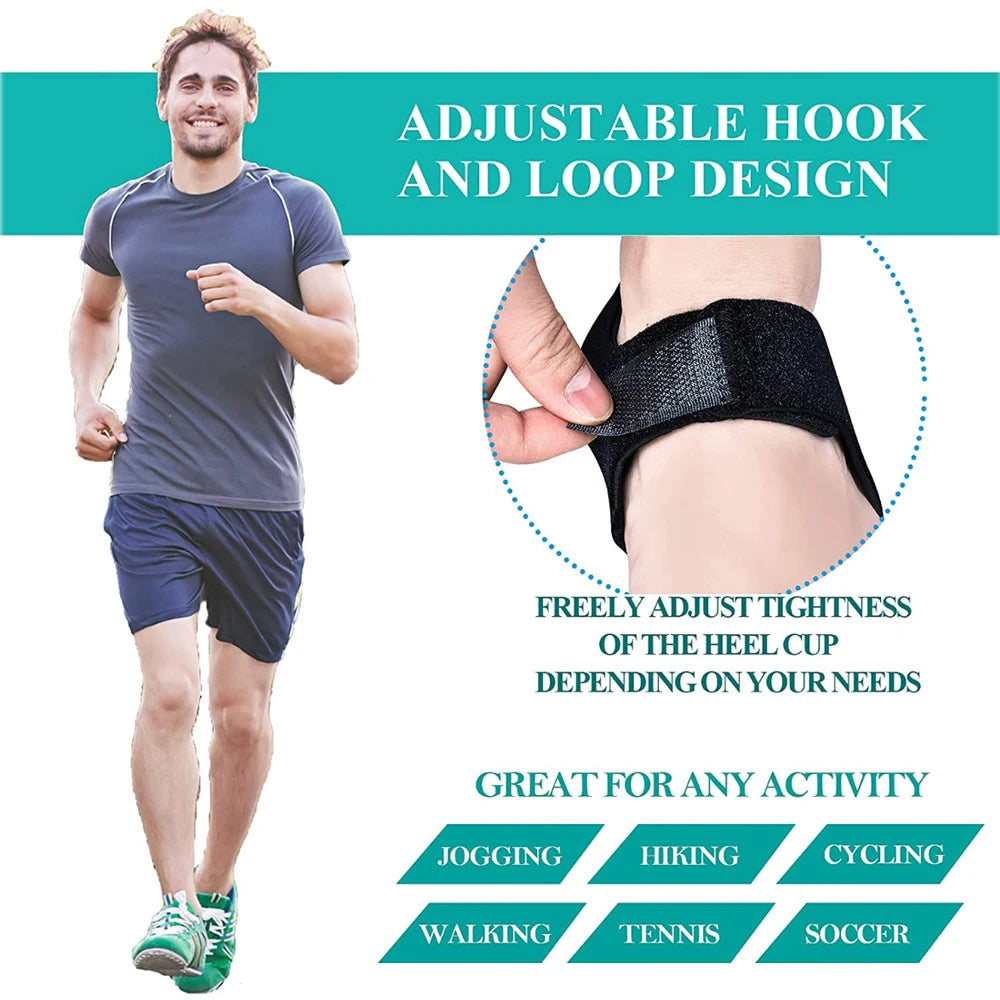 Plantar Fasciitis Heel Spur Support Insoles - U-Shaped Silicone Gel Heel Cups for Pain Relief | Afrocentric