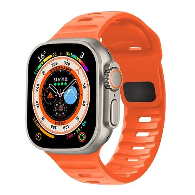Silicone Sport Band for Apple Watch | Soft Rubber Strap for All Series & Ultra Orange | Afrocentric