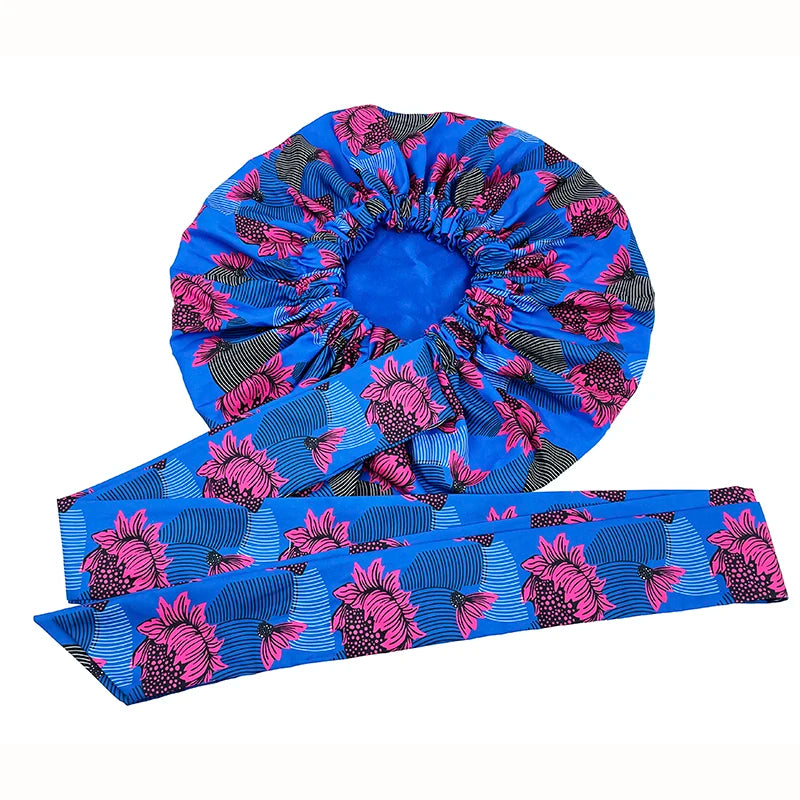 Ankara Print Satin Sleep Bonnet double layer-11 | Afrocentric