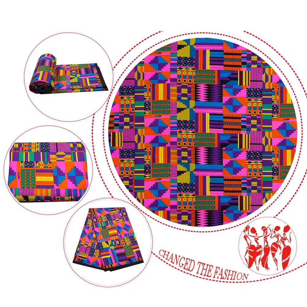 Ankara Prints African Dress Africa Prints Dimensions Handsewing Textile Veritable Wax Fan Pattern Vibrant Ankara Prints | Afrocentric