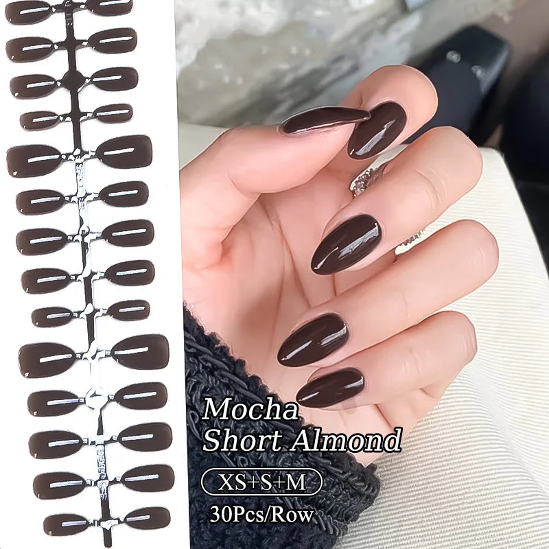 Matte Nude Press-On Nail Set | 30pcs Full Cover False Nails | French & Nude Styles 62702-7 | Afrocentric
