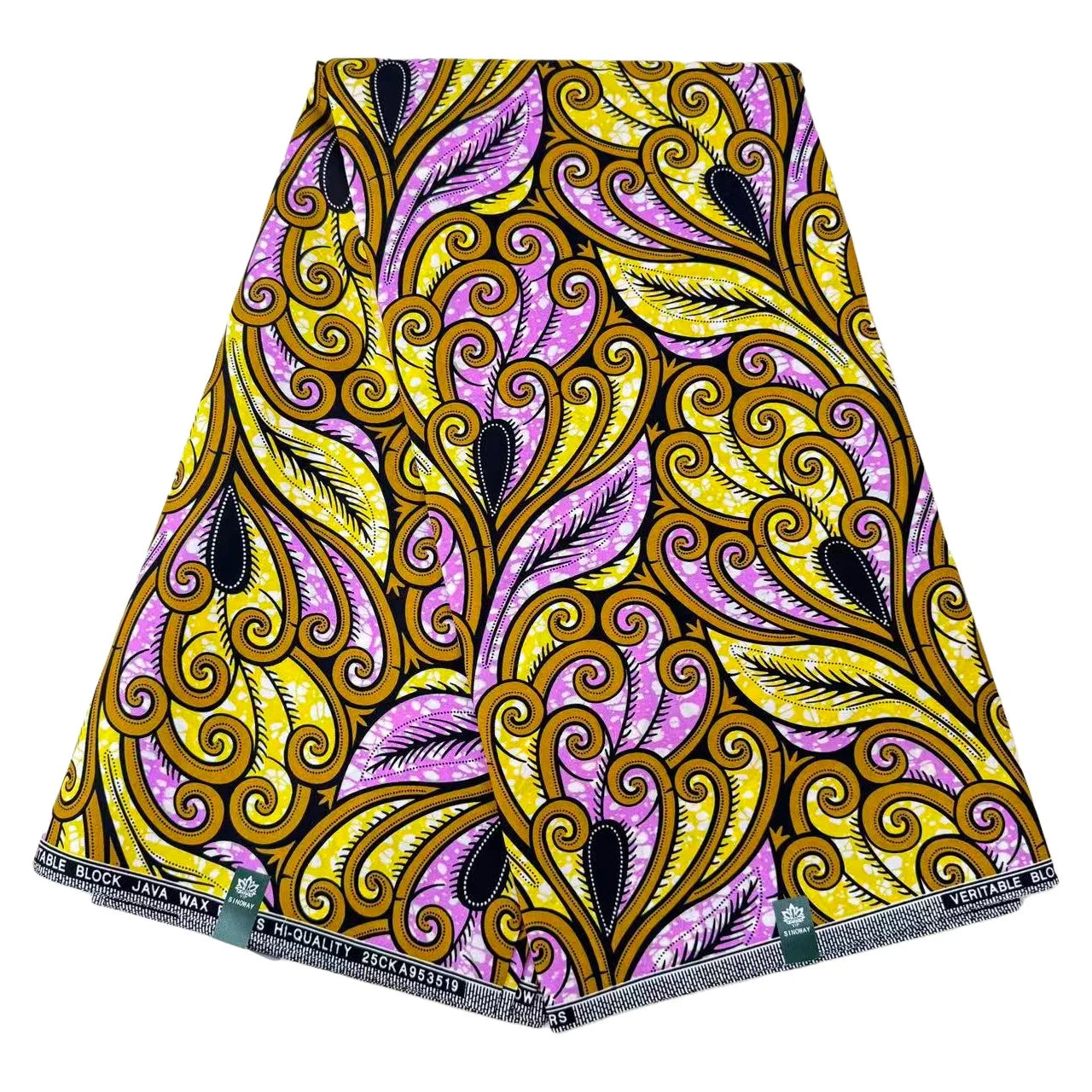 6yard pink yellow geometric pattern printed on Angora African style fabric, suitable for sewing, handmade, and DIY projects MULTI 6 yards | Afrocentric