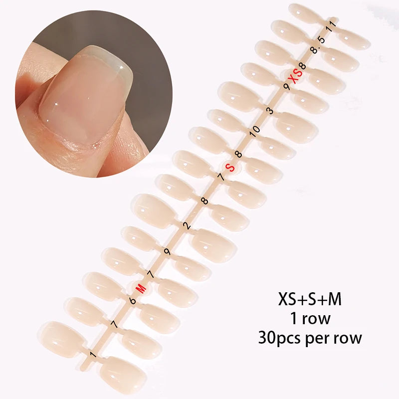 Matte Nude Press-On Nail Set | 30pcs Full Cover False Nails | French & Nude Styles Nude 04 | Afrocentric
