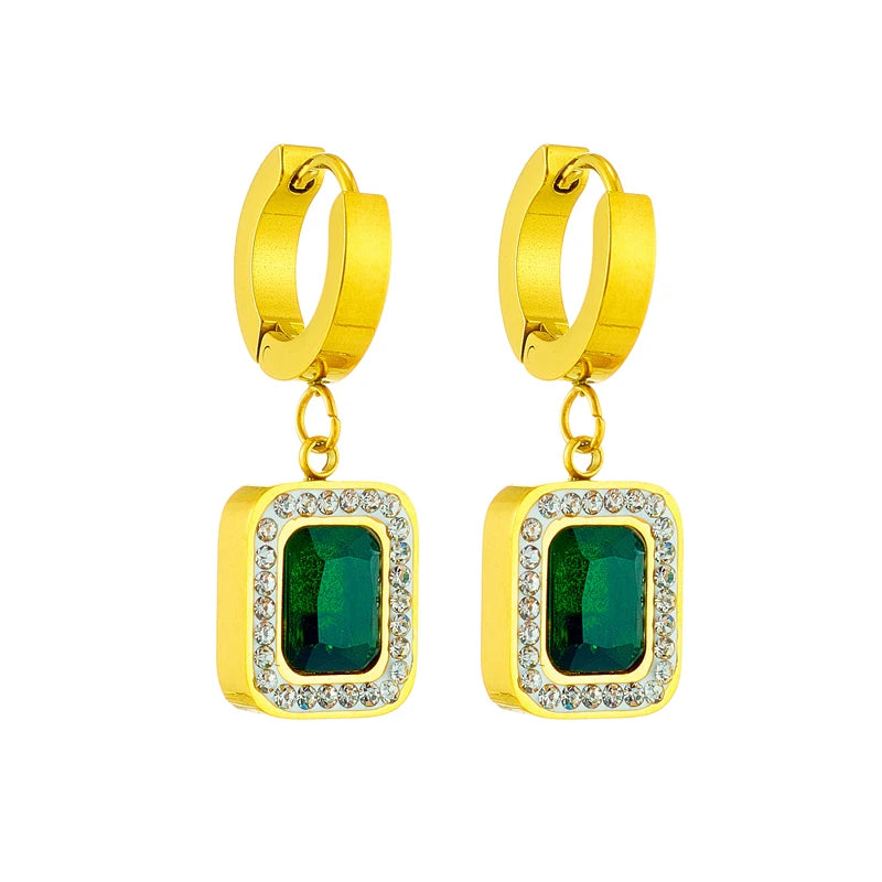 Green Crystal Zircon Jewelry Set | Necklace, Earrings & Bracelet for Women | Afrocentric